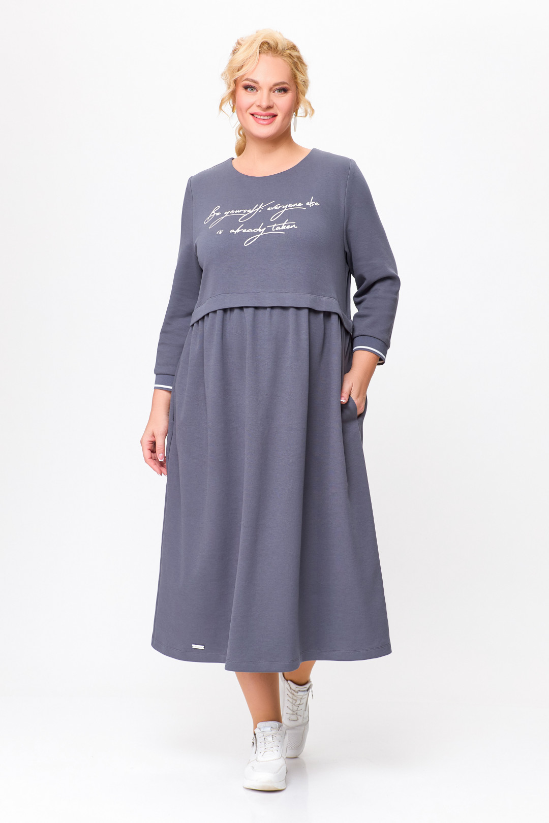 Платье Swallow 696 графит - фото 1